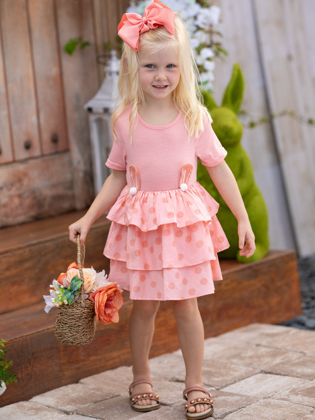 girls easter dress Earresistible Dotted Tiered Easter Dress – Mia Belle Girls