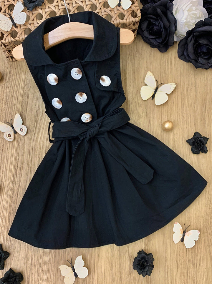 How Timeless Belted Trench Dress - Mia Belle Girls
