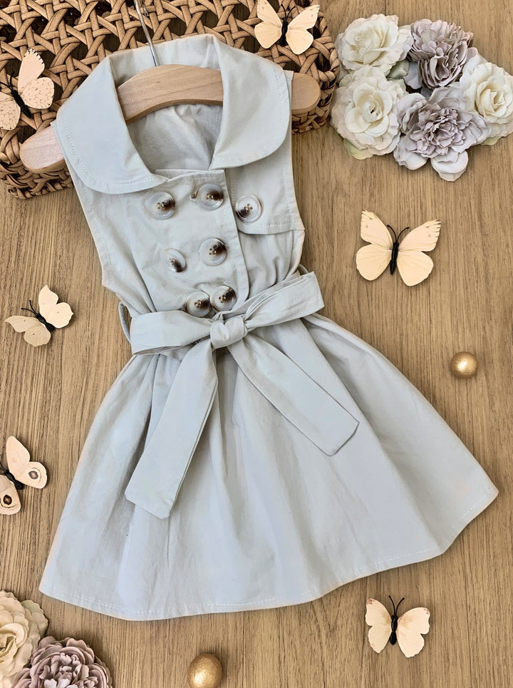 How Timeless Belted Trench Dress - Mia Belle Girls