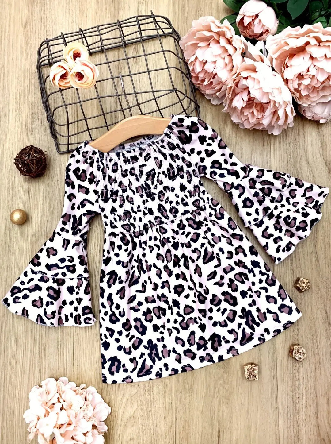 Girls Ruffled Sleeves Animal Printed Dress 2T-10Y  Spring Dress