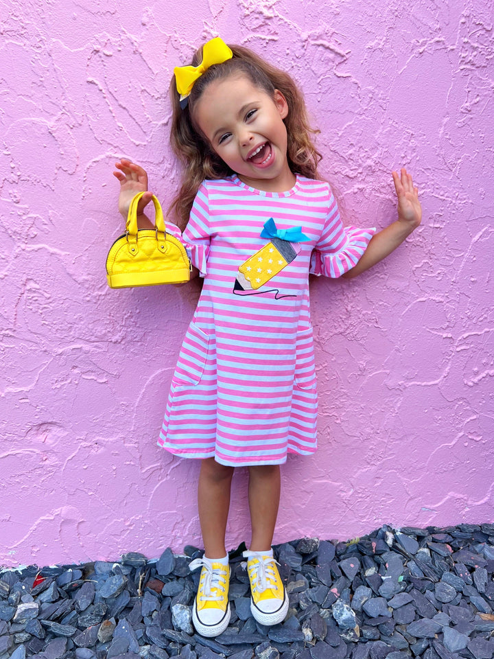 Pencil Me In Striped Pocket Dress Mia Belle Girls
