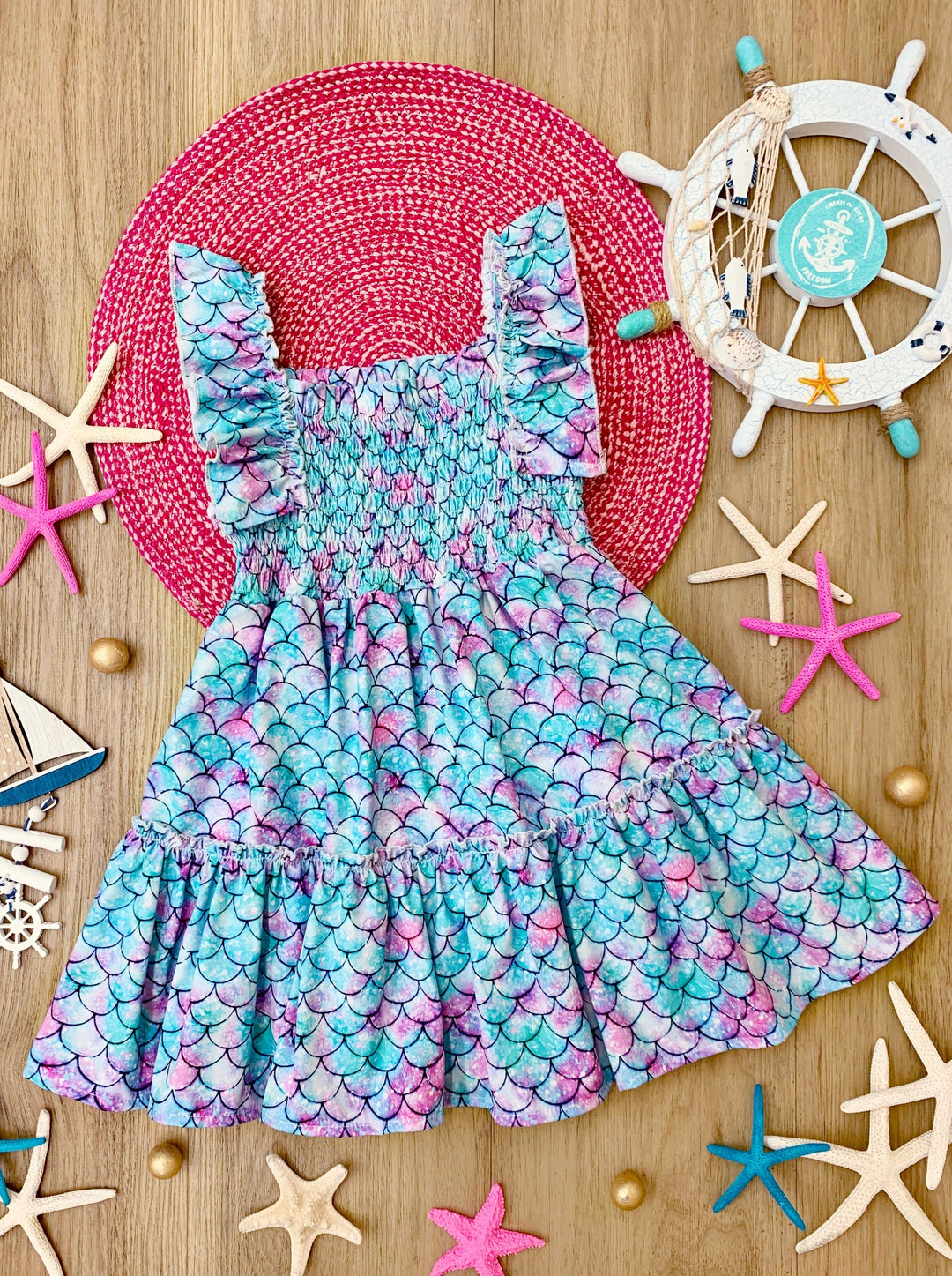 mermaid dress for girls Costume Kids, Mermaid + Flippy Sequin Crown Small (4-6T) Length Or Slightly Below Breathable Handmade Baby Mermaid Dress: Seashell