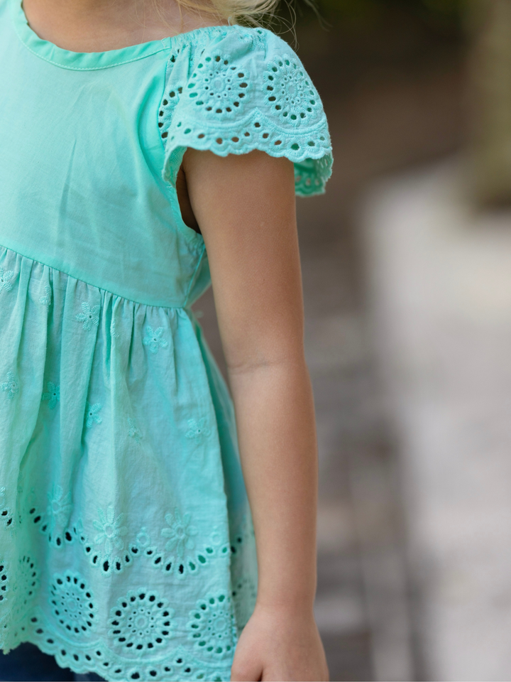 Little Miss Sunshine Top and Denim Shorts Set Mia Belle Girls