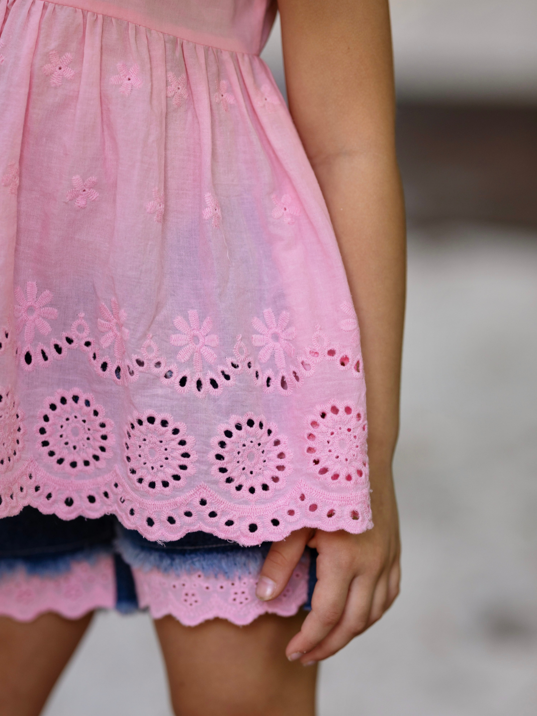 Little Miss Sunshine Top and Denim Shorts Set Mia Belle Girls