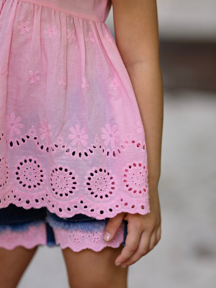 Little Miss Sunshine Top and Denim Shorts Set Mia Belle Girls
