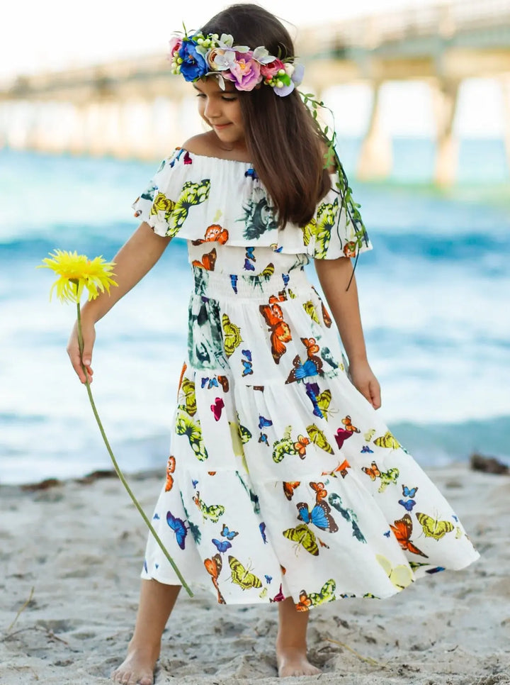 Toddler Resort Wear Dress | Boho Butterfly Maxi Dress | Girls Boutique