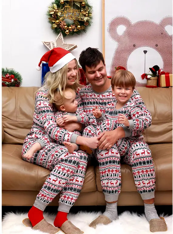Family Style Winter Reindeer Pajamas Mia Belle Girls