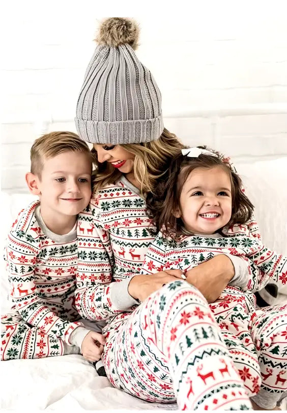 Family Style Winter Reindeer Pajamas Mia Belle Girls