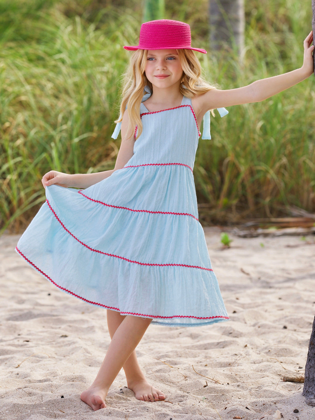 Seaside Breeze Tiered Midi Dress