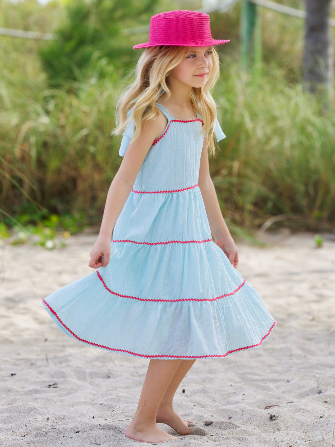 Seaside Breeze Tiered Midi Dress