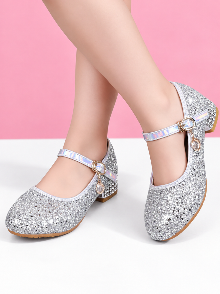 Fairytale Footwear Sequin Mary Jane Heels By Liv and Mia