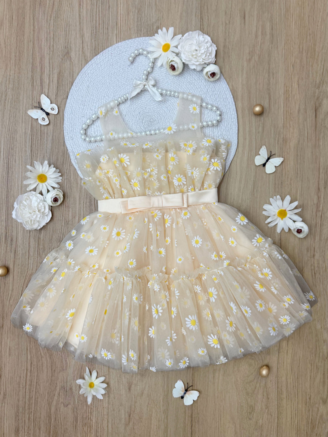 Sunshine Daisy Fanned Tulle Dress
