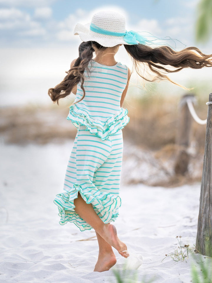 Sway My Way Stripe Ruffle Pants Set