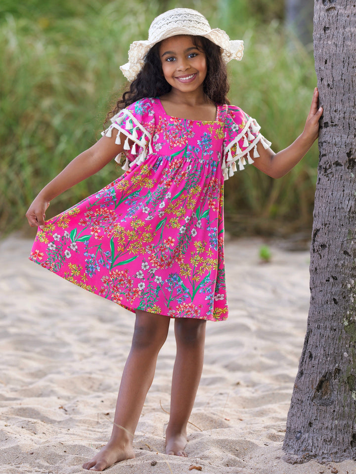 Tropical Blossom Tassel Dress
