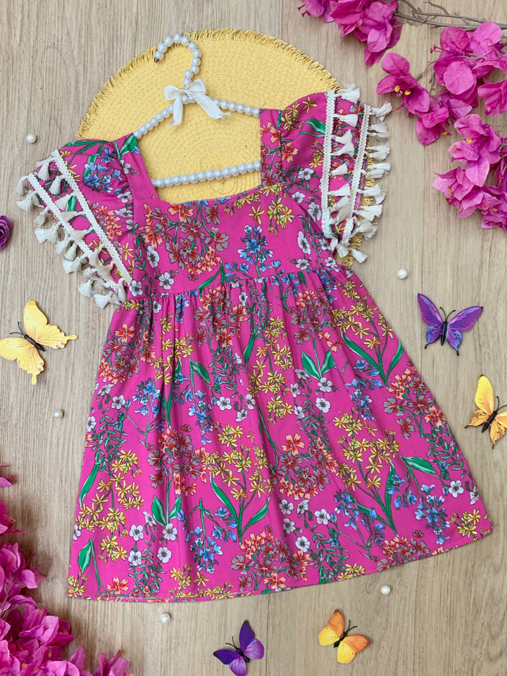 Tropical Blossom Tassel Dress