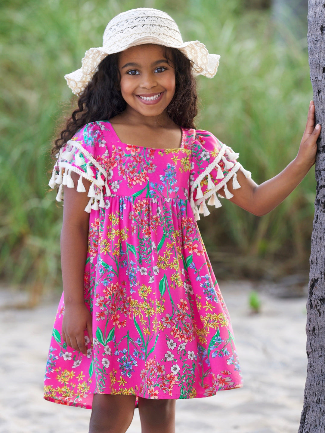 Tropical Blossom Tassel Dress