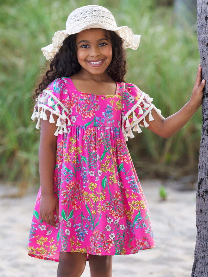 Tropical Blossom Tassel Dress