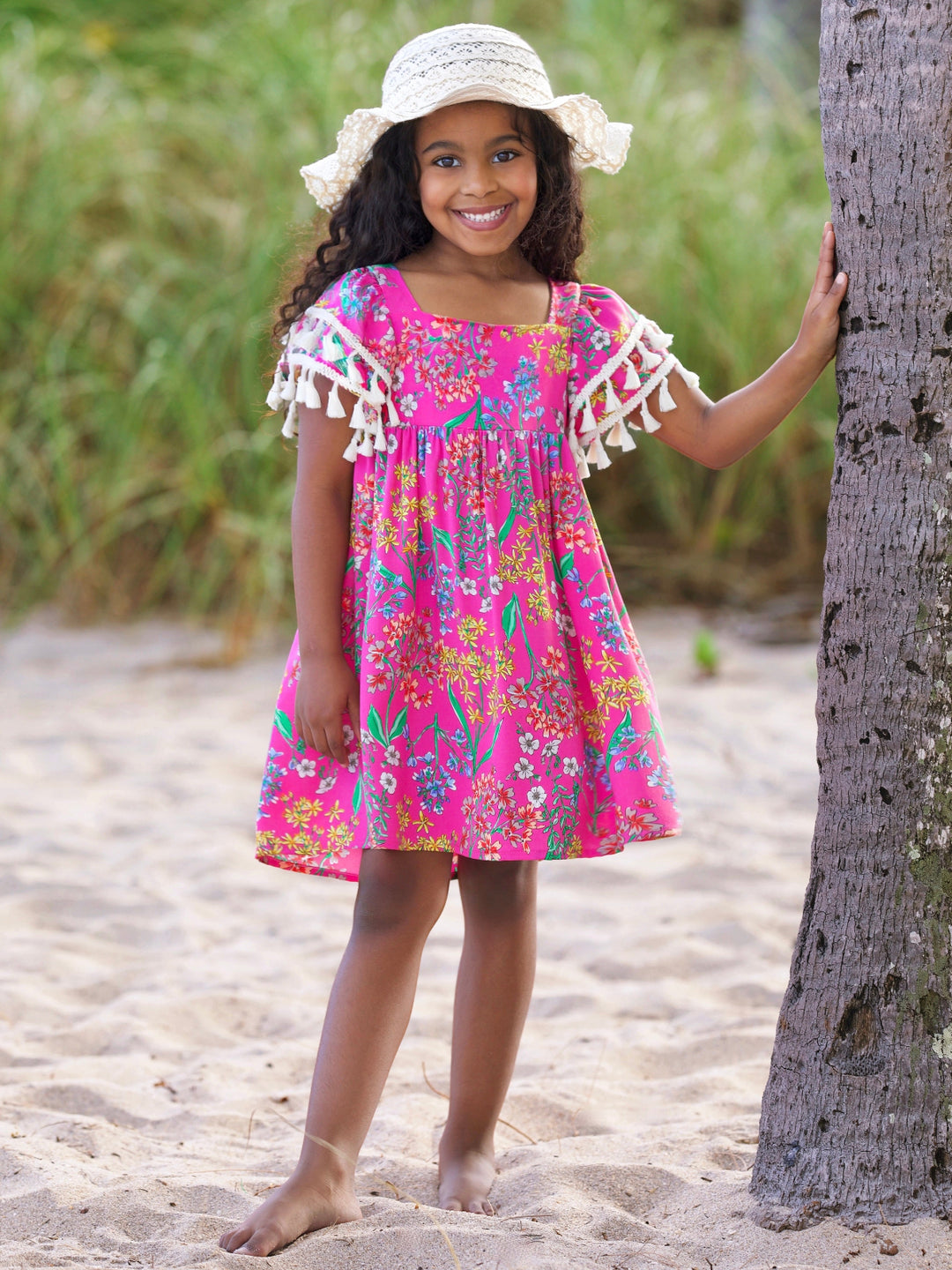 Tropical Blossom Tassel Dress