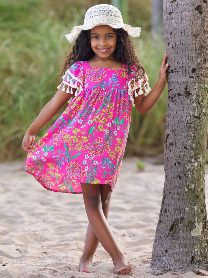 Tropical Blossom Tassel Dress