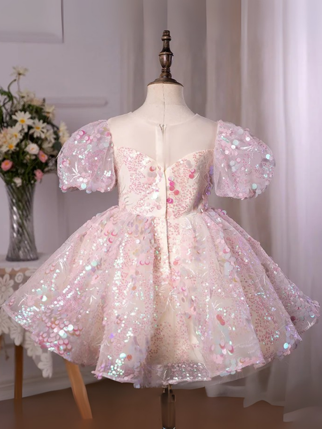 Pink Sequin Mini Dress | Little Girls Formal Dress Pink Sequin Mini Dress | Little Girls Formal Dress