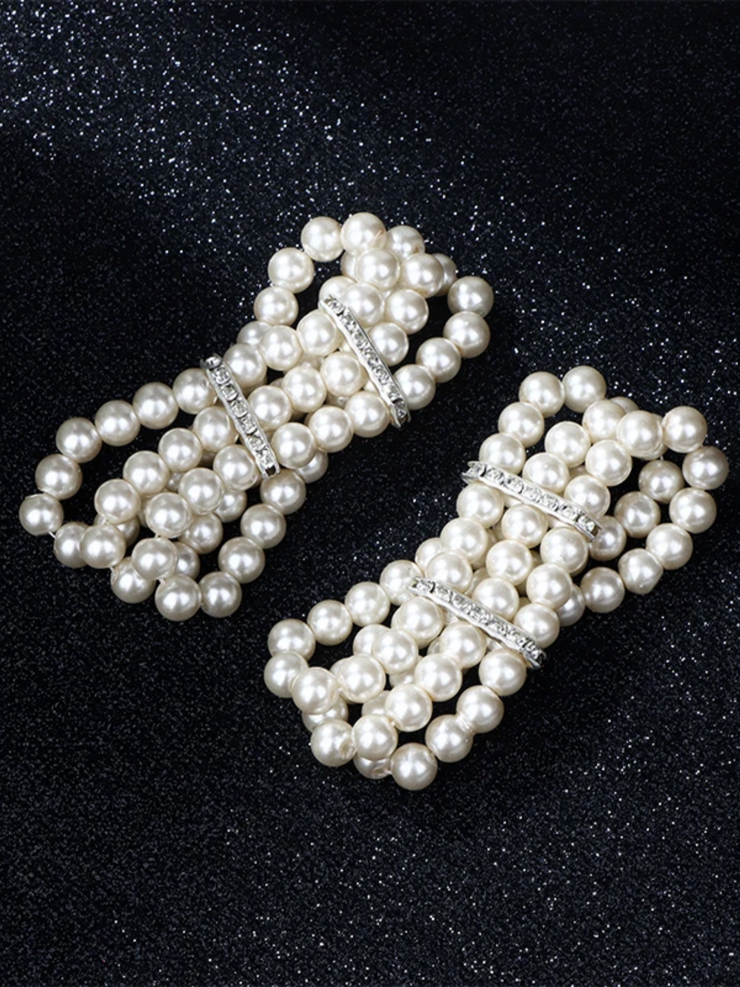 Elegant 3-Row Bangle Pearl Bracelet
