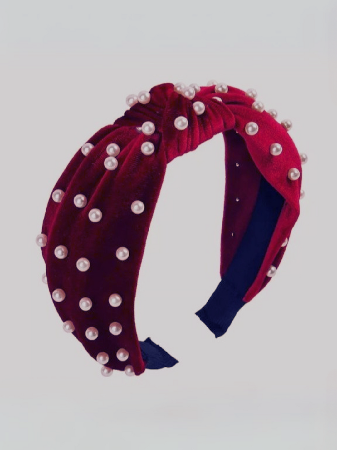 Girls Red Velvet and Pearl Twist Knot Headband Mia Belle Girls
