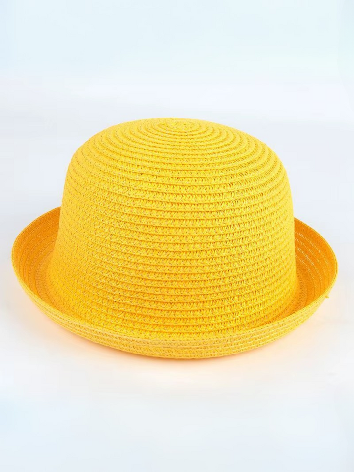 Runway-Ready Yellow Bowler Hat Mia Belle Girls