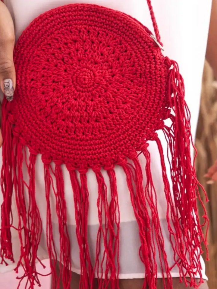 Boho Princess Crochet Red Crossbody Bag Mia Belle Girls