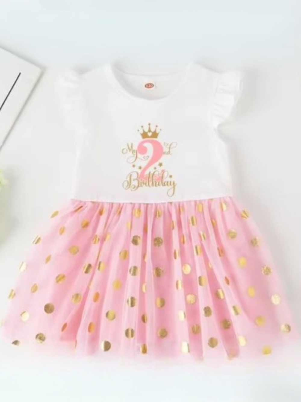 Princess 4 Year Birthday Tutu Dress with Golden Accents Mia Belle Girls