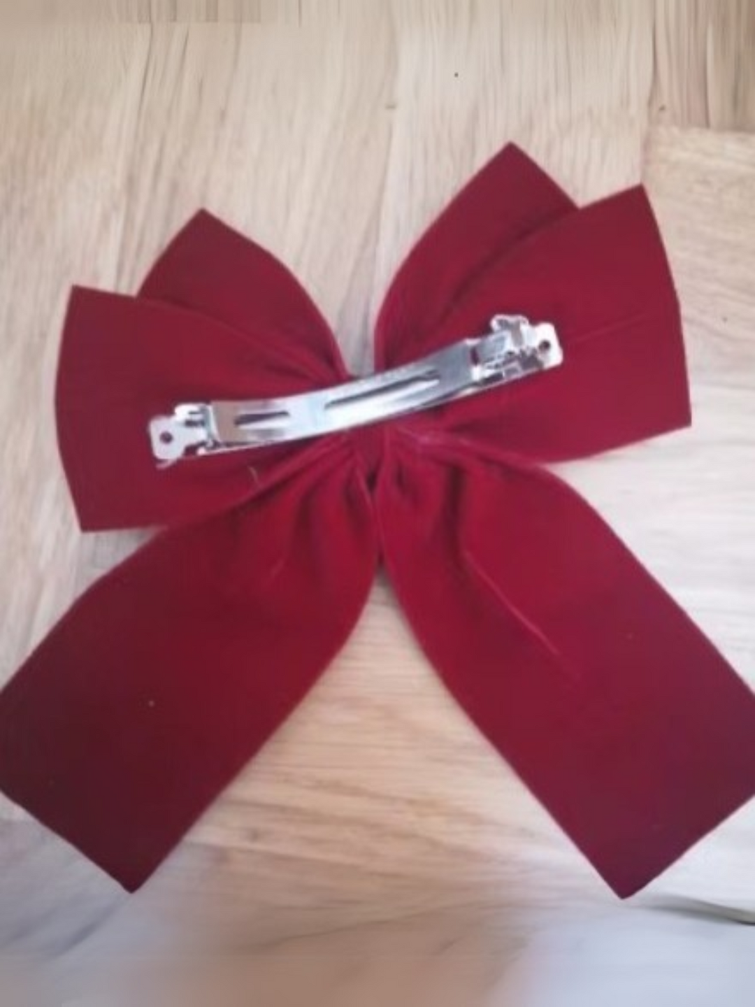 Truly Fancy Finish Red Velvet Hair Bow Mia Belle Girls