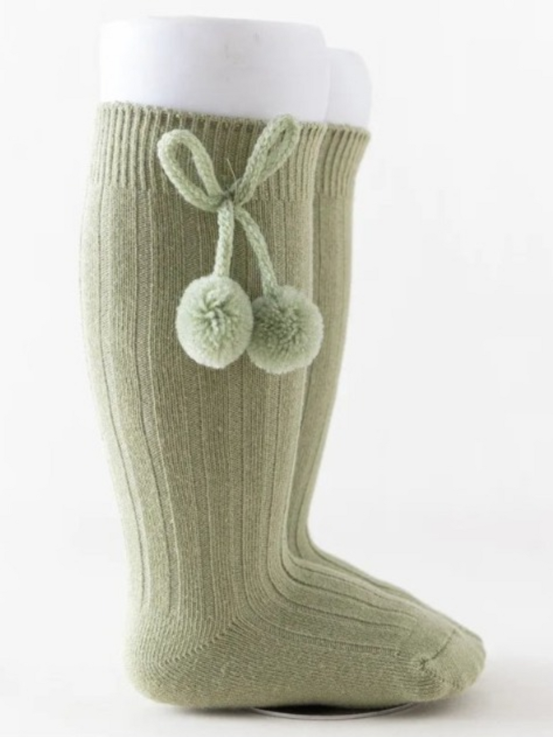 Girls' Knee High Bow Pom Pom Socks