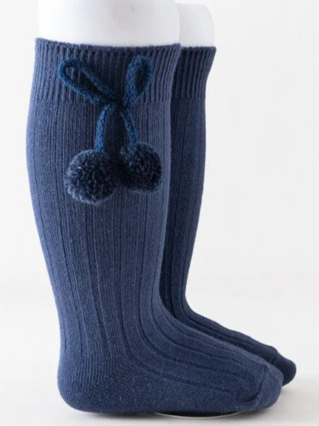 Girls' Knee High Bow Pom Pom Socks