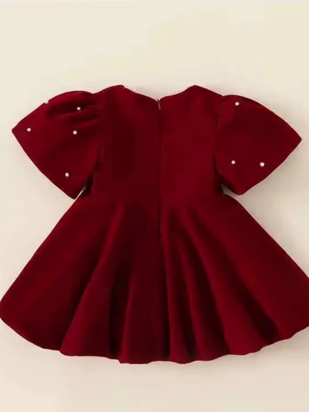 Ruby Velvet Puff Sleeve Bubble Dress