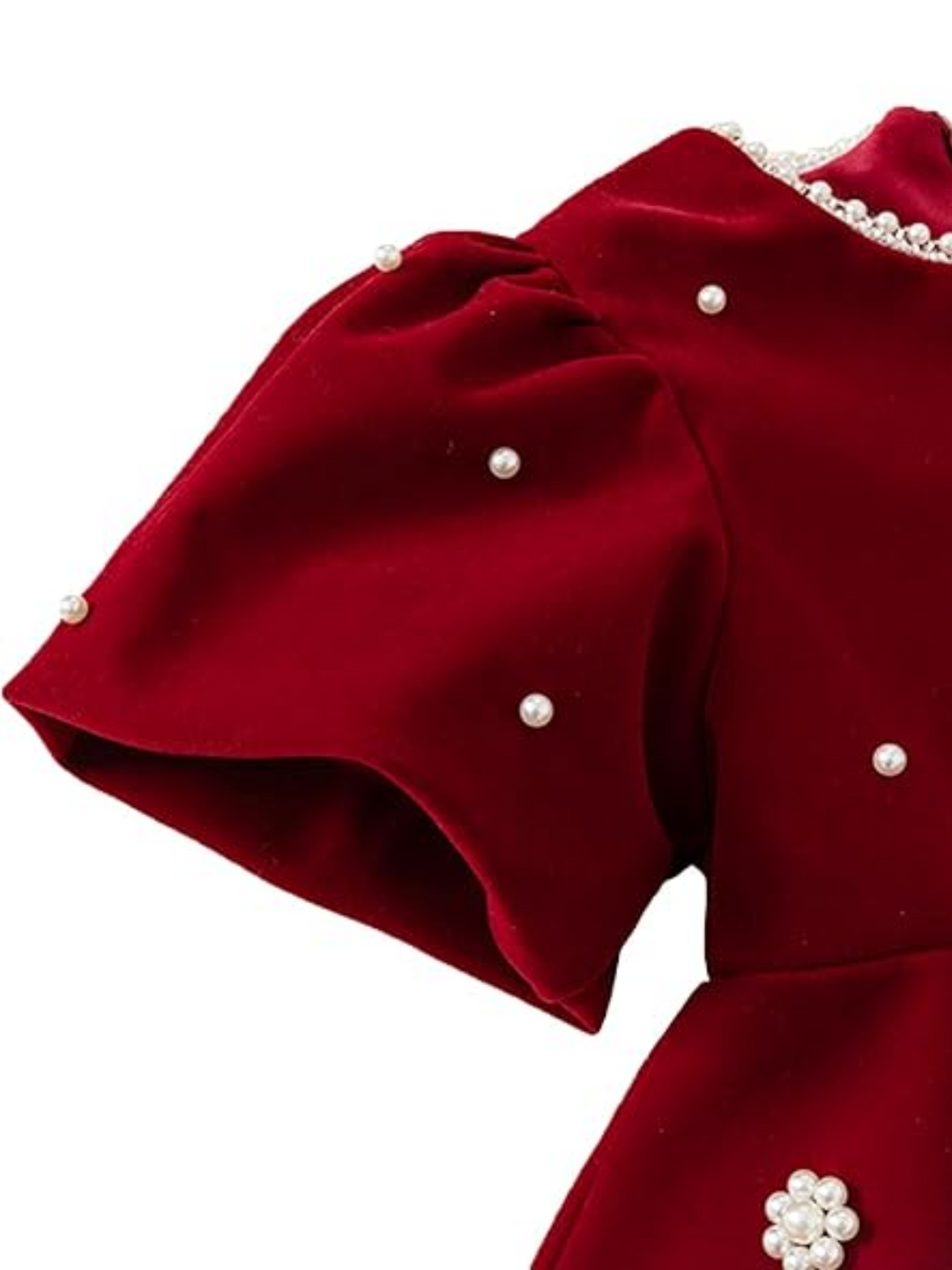 Ruby Velvet Puff Sleeve Bubble Dress