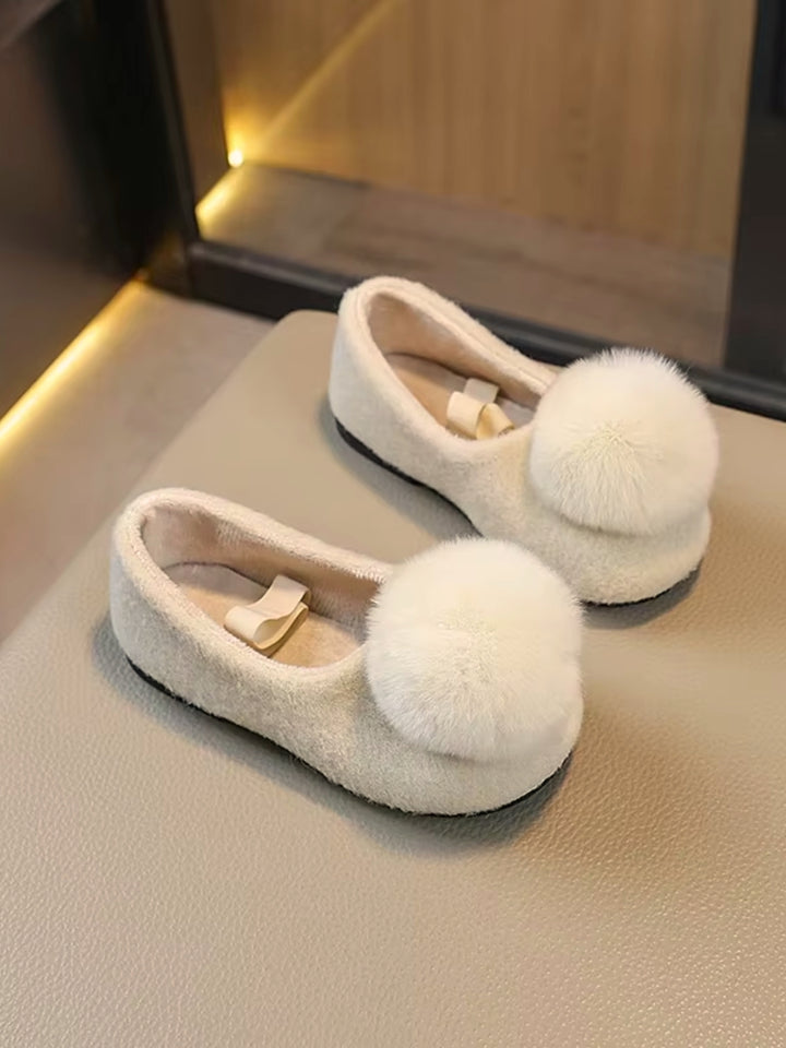 Chic Pom Pom Cozy Ballet Flats