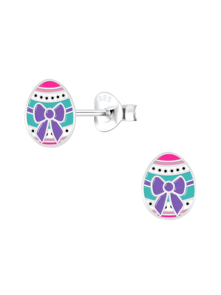 Sterling Silver Stud Earrings Easter Egg