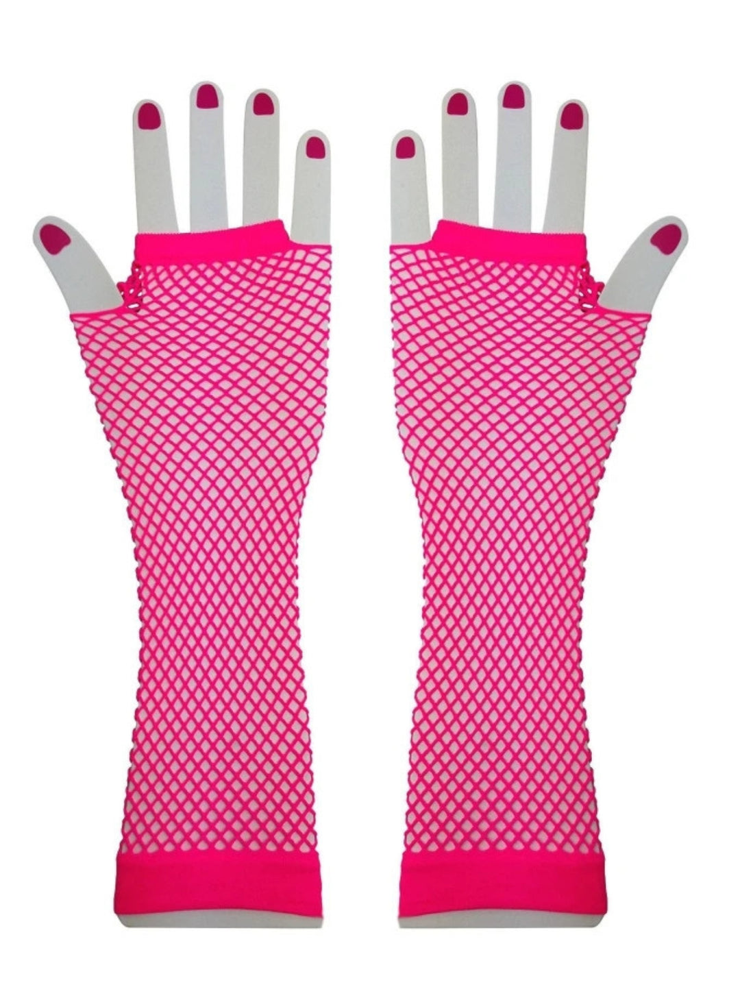 Girls Pink Mesh Fishnet Gloves