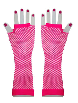 Girls Pink Mesh Fishnet Gloves