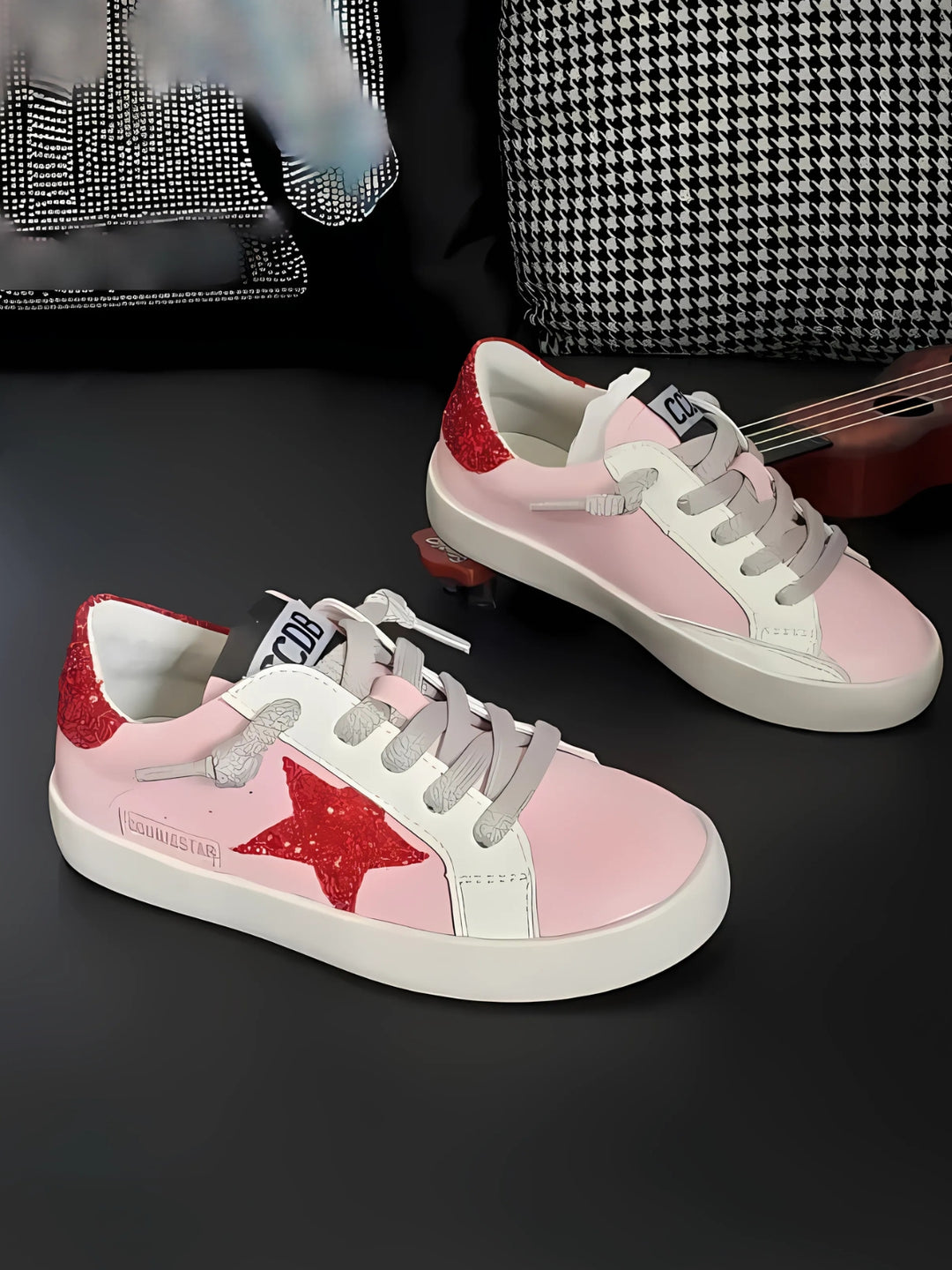 Retro Red Glitter Star Sneakers by Liv and Mia Mia Belle Girls