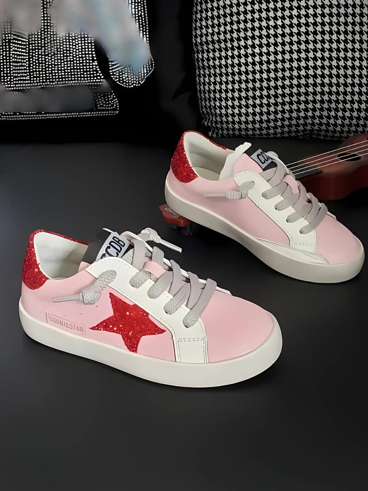Retro Red Glitter Star Sneakers by Liv and Mia Mia Belle Girls