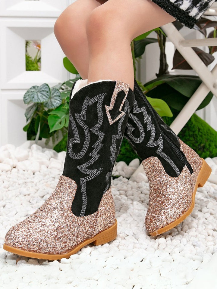 Western Mid-Calf Sparkle Cowgirl Boots