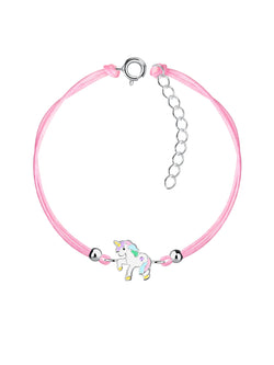 Sterling Silver Unicorn Cord Bracelet