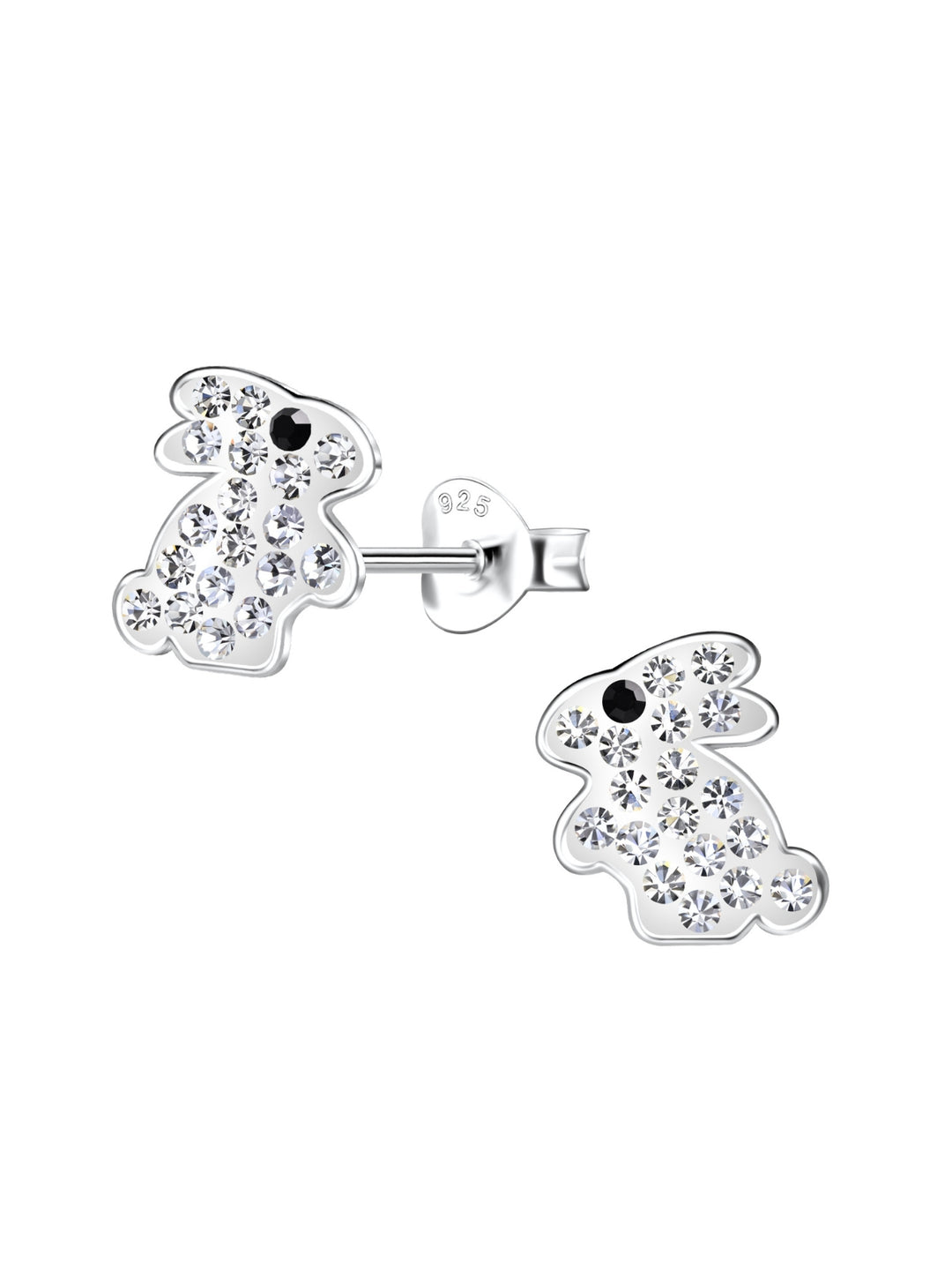 Sterling Silver Stud Earrings Pink Bunny Easter Jewelry Mia Belle Girls