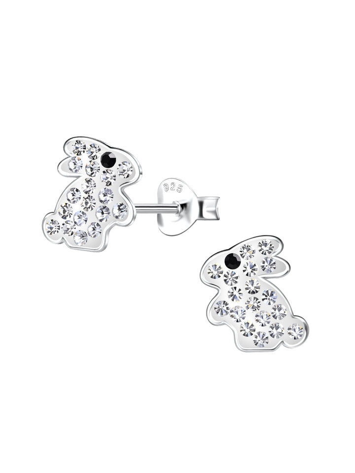 Sterling Silver Stud Earrings Pink Bunny Easter Jewelry Mia Belle Girls