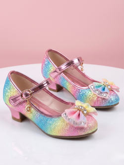 Princess Sparkle Rainbow Bow Shoes
