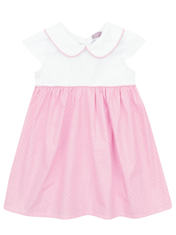 KidsCouture x Mia Belle Girls Collared Pink Polka Dot Dress Size 3/10