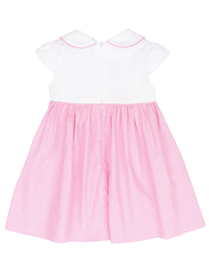 KidsCouture x Mia Belle Girls Collared Pink Polka Dot Dress Size 3/10