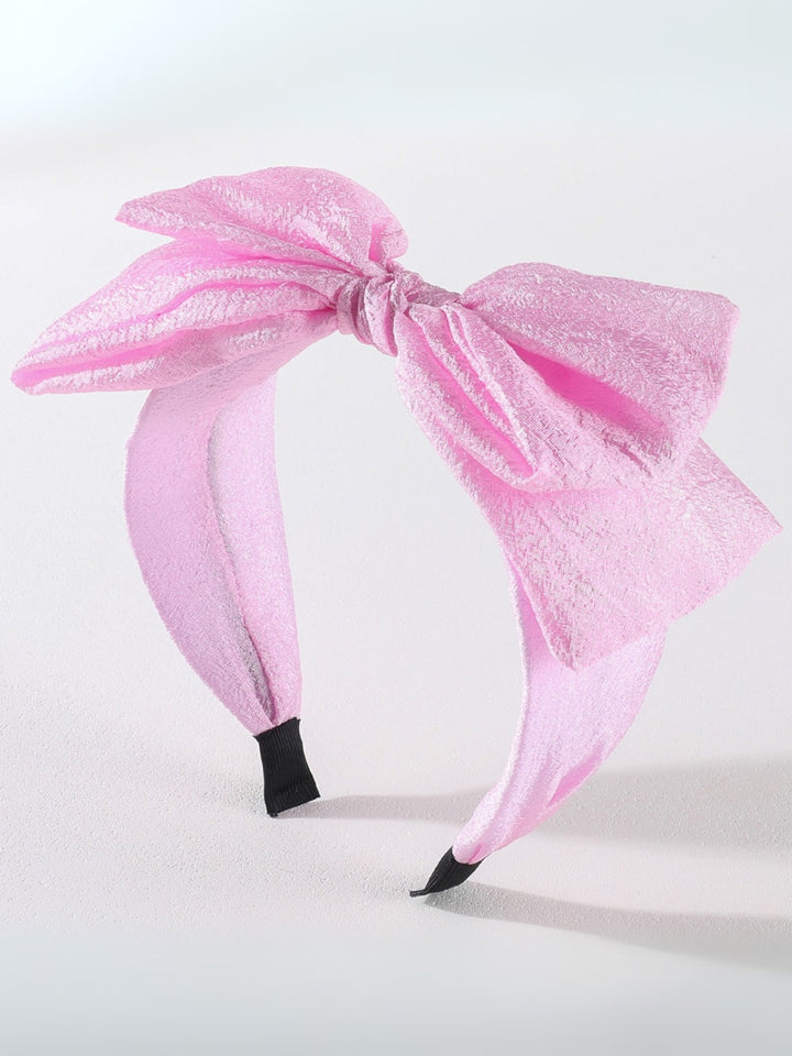 Pretty in Pink Wide-Brimmed Bow Headband Mia Belle Girls