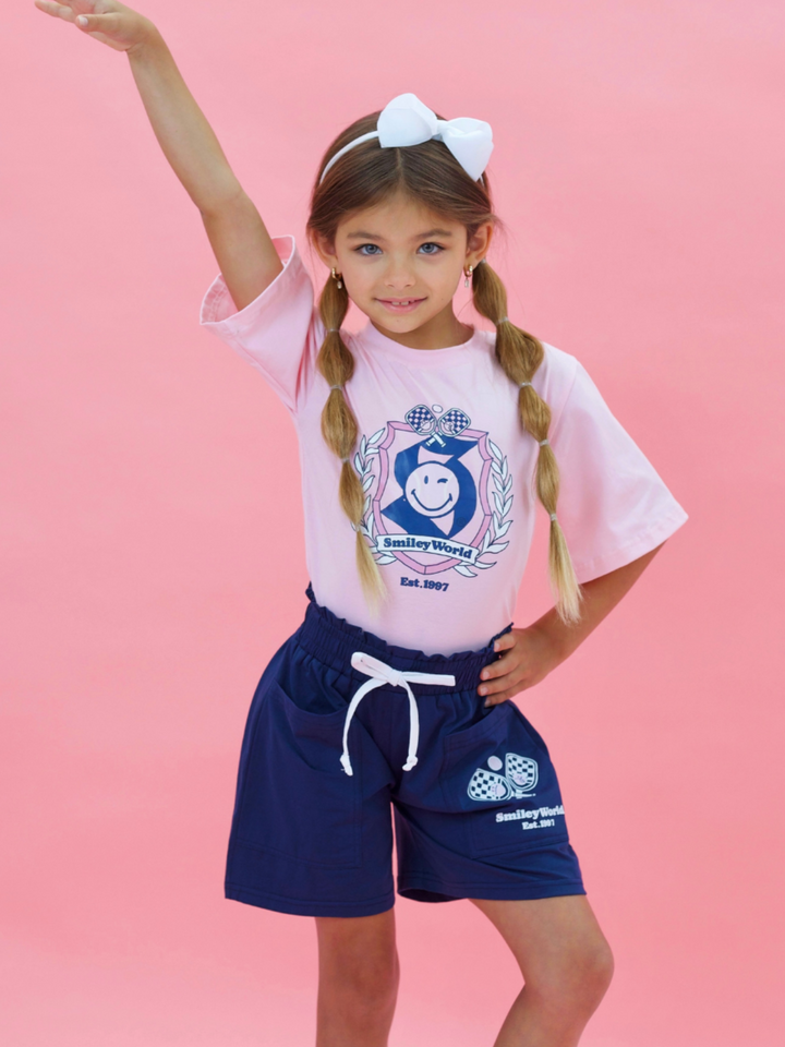 SmileyWorld Crest & Confidence Varsity Top and Athletic Short Set