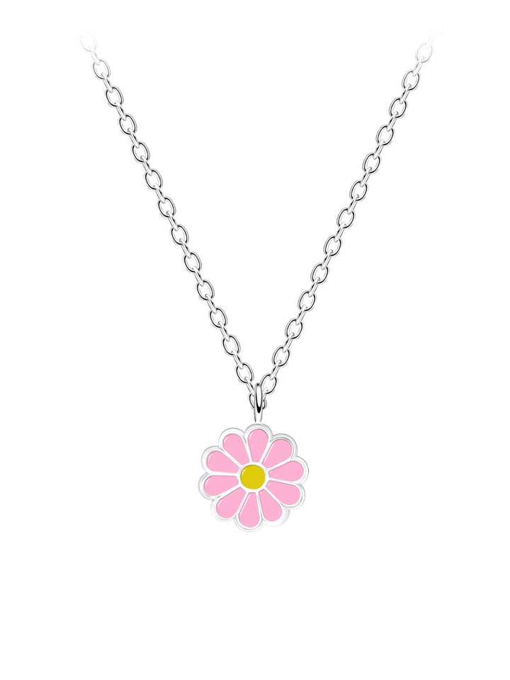 Sterling Silver Daisy Flower Pendant Necklace